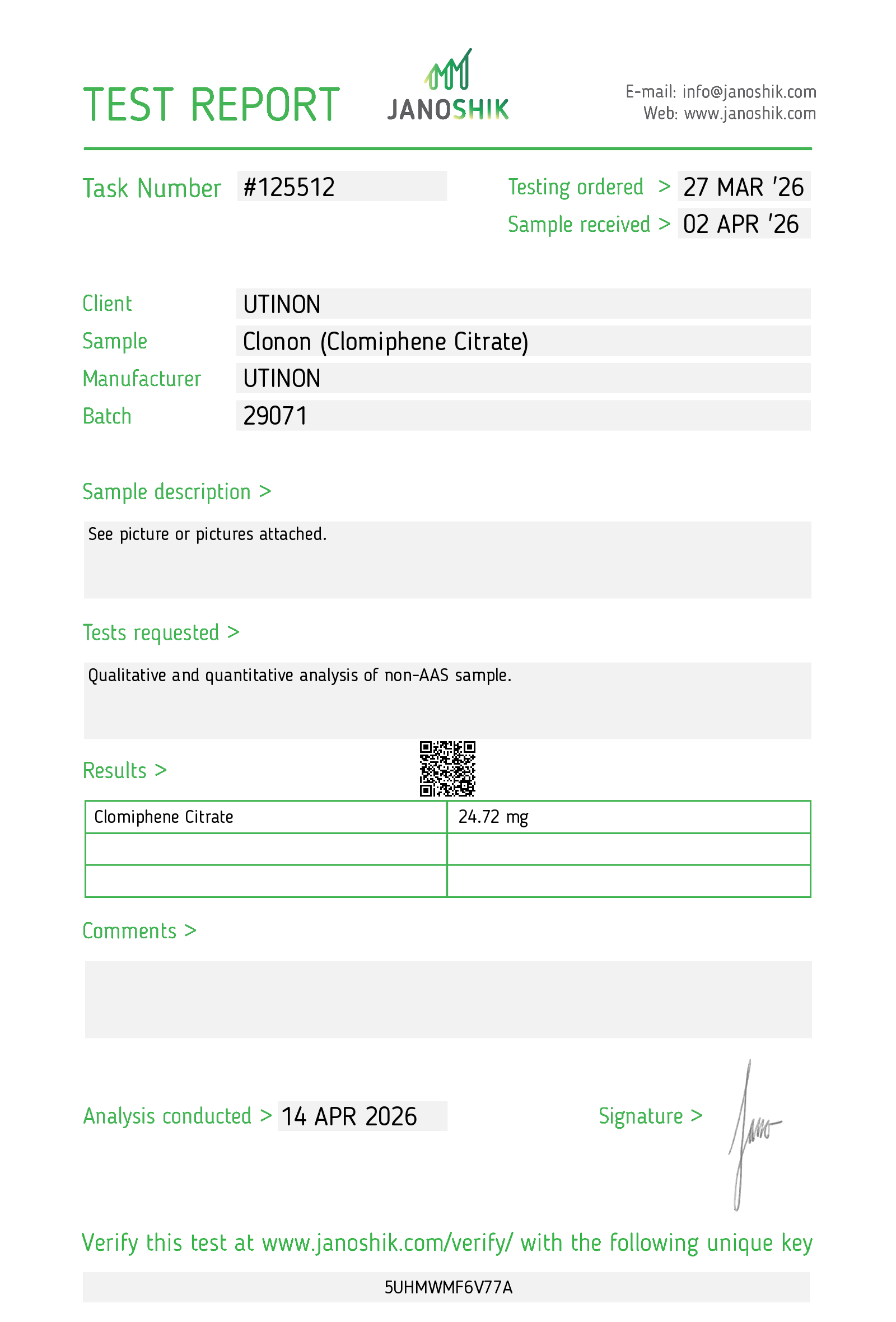Clonon - Clomiphene Citrate 25 mg - 100 tab - immagine 2